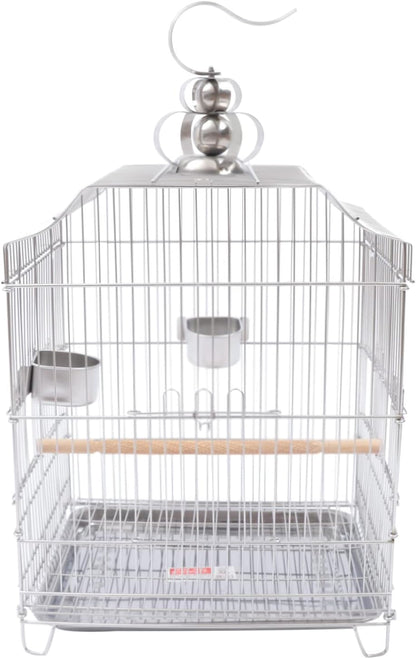 Bird Cage, Open Stand Upright Parrot Parakeet Cage with Rolling Stand, Large Metal Bird Flying Cage for Conure Cockatoo Sparrow Macaw Cockatoo Pet House, 16 x 14 x 20.4 Inch