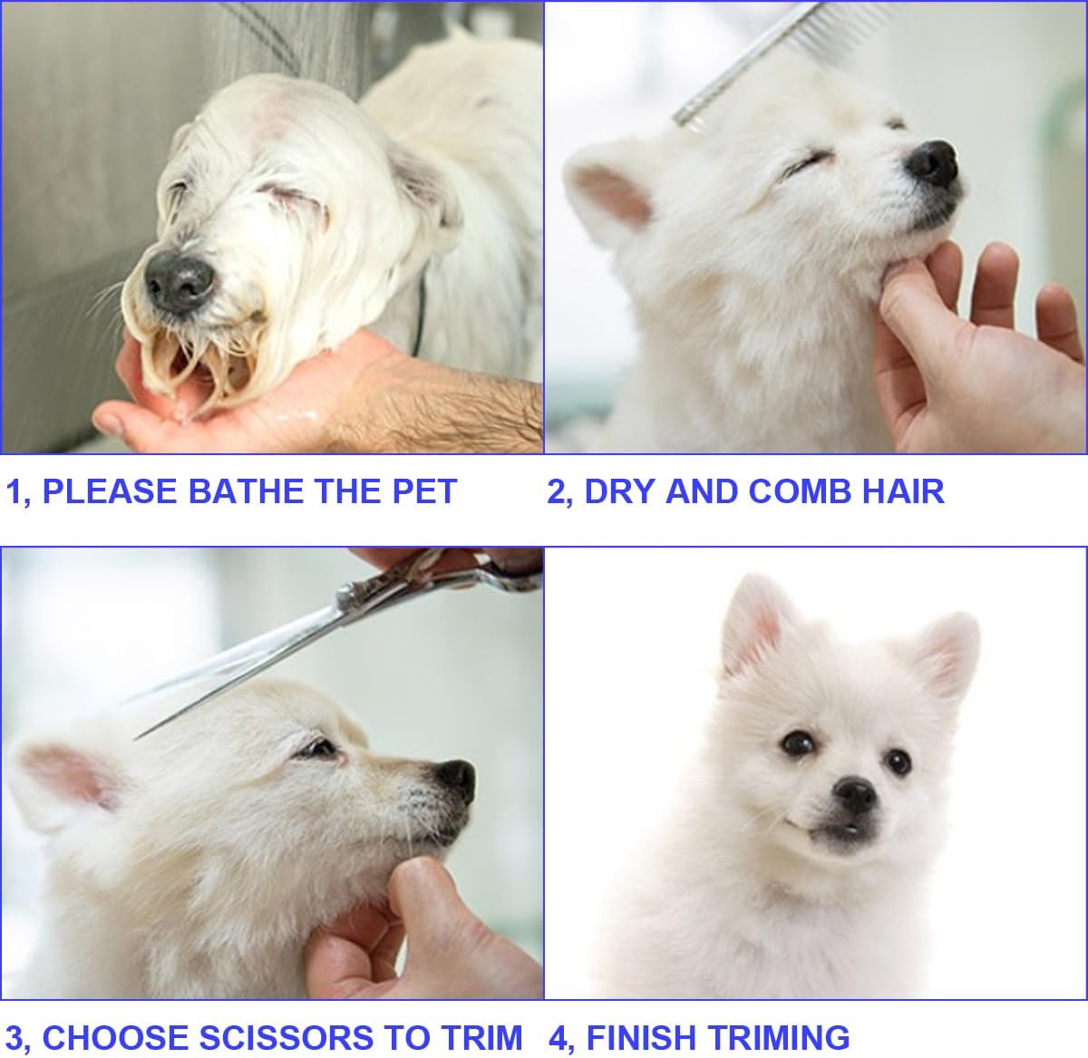 Professional 6 in1 Dog Grooming Scissors Kit, Titanium Coated Dog Scissors for Grooming, Grooming Shears Kit for Dogs Cat Pet At Home