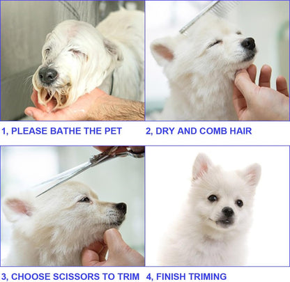 Professional 6 in1 Dog Grooming Scissors Kit, Titanium Coated Dog Scissors for Grooming, Grooming Shears Kit for Dogs Cat Pet At Home