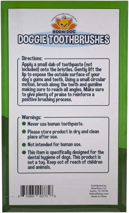 Bodhi Dog Dual-Headed Toothbrush for Dogs & Cats - Soft Bristles for Gentle Pet Dental Care - Puppy & Adult Teeth Cleaning - Easy-to-Use Design for Healthy Gums & Fresh Breath (8 Count)