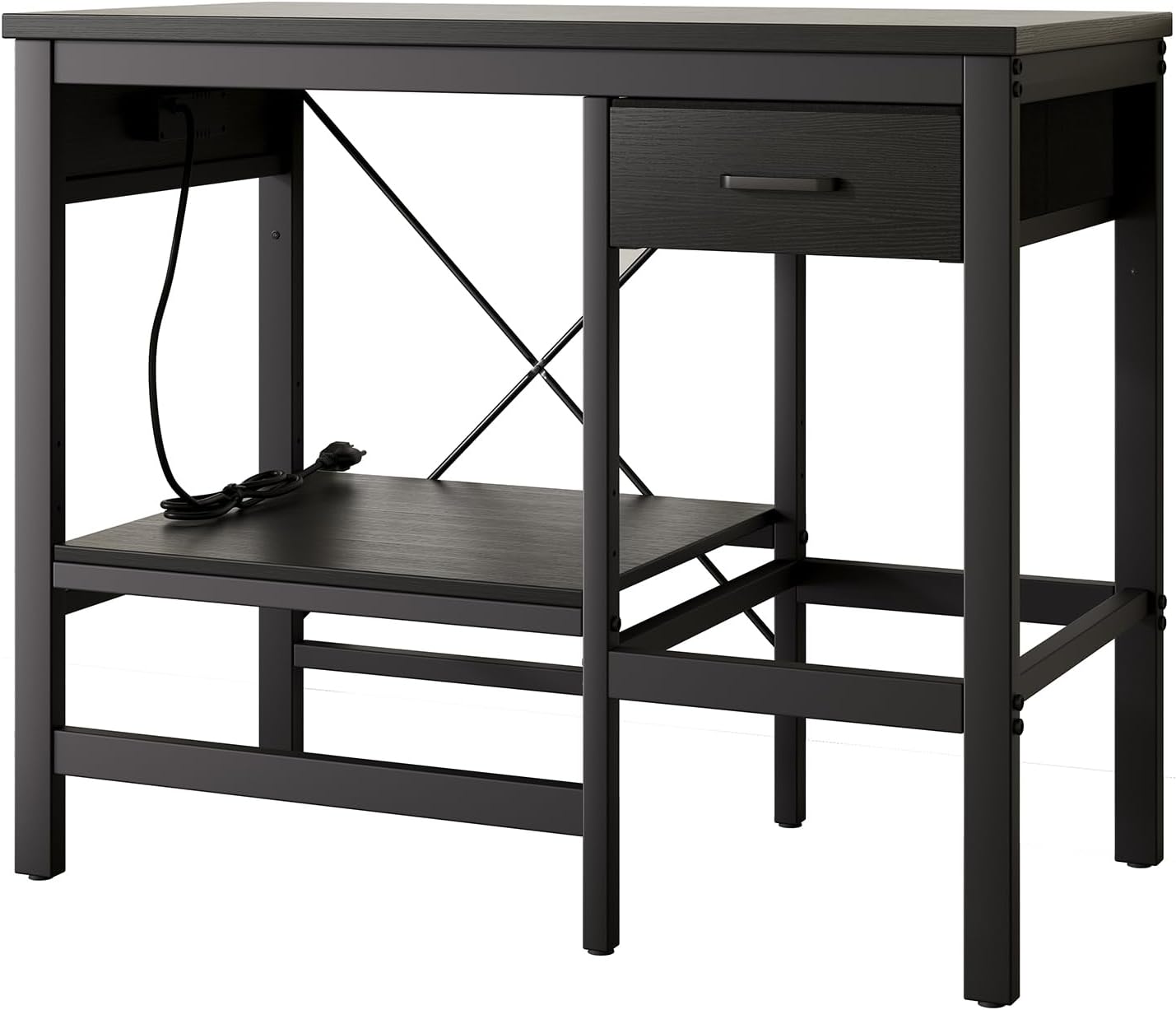 40-50 Gallon Fish Tank Stand with Power Outlet, Aquarium Stand with 3-Tier Adjustable Storage Shelves, Fish Stand with Storage Drawers, 36.6"*18.9" Tabletop (Black)