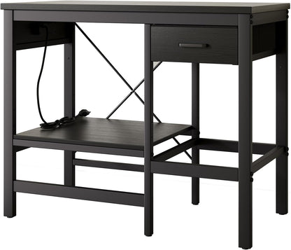 40-50 Gallon Fish Tank Stand with Power Outlet, Aquarium Stand with 3-Tier Adjustable Storage Shelves, Fish Stand with Storage Drawers, 36.6"*18.9" Tabletop (Black)