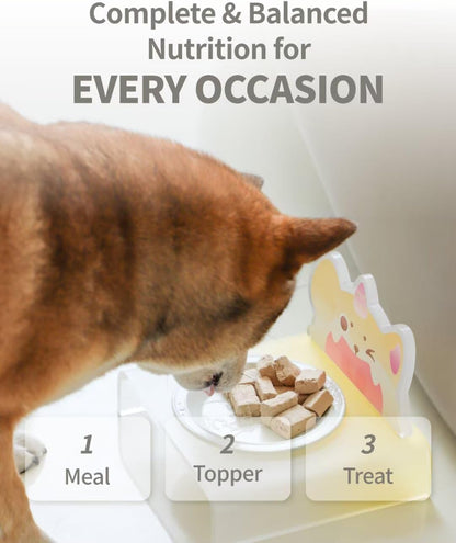 Freeze Dried Dog Treats, 94% Animal Origin Freeze Dried Raw Food, High Protein Healthy Food Toppers & Meal Mixers for Dog (Duck Recipe - 2.1 Ounce)