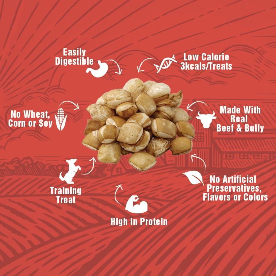 Beef & Bully Collagen Puff Treats for Dogs for Rewarding and Training | 6 oz Bag