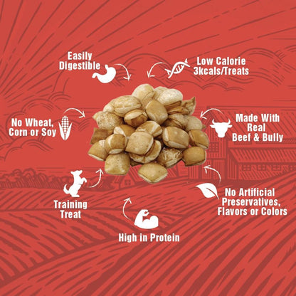 Beef & Bully Collagen Puff Treats for Dogs for Rewarding and Training | 6 oz Bag