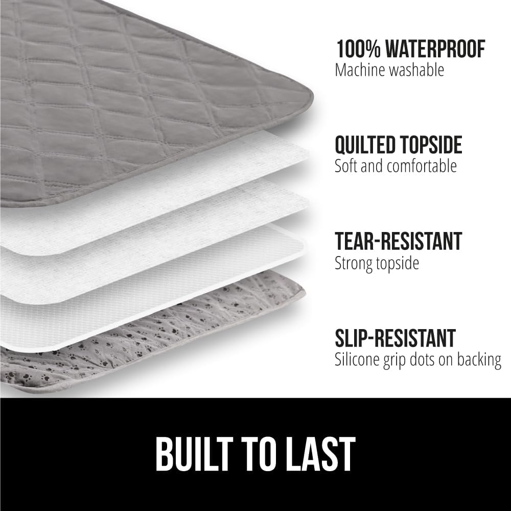 GORILLA GRIP Waterproof Dog Blanket, Couch Cover for Dogs Washable, Protects Sofa, Furniture, Crate, Car, RV Essentials Pet Supplies, Tear and Slip Resistant Leakproof Cushion Cover, 30x70 Charcoal