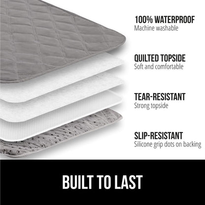 GORILLA GRIP Waterproof Dog Blanket, Couch Cover for Dogs Washable, Protects Sofa, Furniture, Crate, Car, RV Essentials Pet Supplies, Tear and Slip Resistant Leakproof Cushion Cover, 30x70 Charcoal