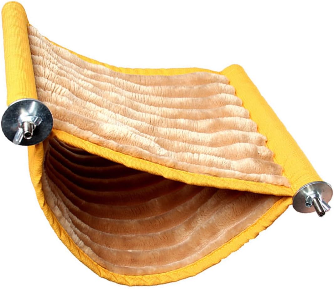 Hamster Hammock Bed and Chinchilla Hanging Swing Nest, Warm Removable Pet Cage Hammock, Yellow Small Size for Small Animals and Hamsters