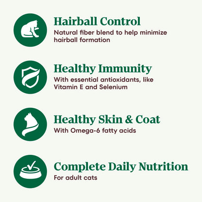 Nutro Wholesome Essentials Hairball Control Cat Food Dry Chicken & Brown Rice Recipe, 5 lb. Bag