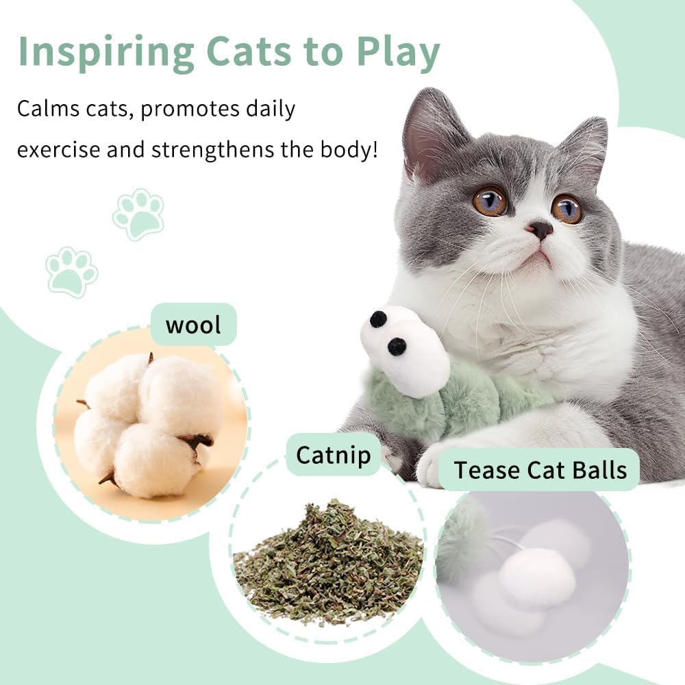 2BB Cat Toy Pillow - Zippered Kitten Toy, containing Catnip, Loud Paper, attracting Kitten to Play, 12.5 inches 3 Packs (Green, Pink)