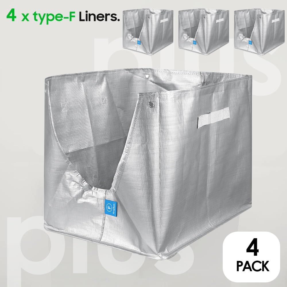 4 Pack Litter Box Liners F Compatible with Flip Litter Box Liner Type F, Reusable Liner Type-F with Carrying Handles