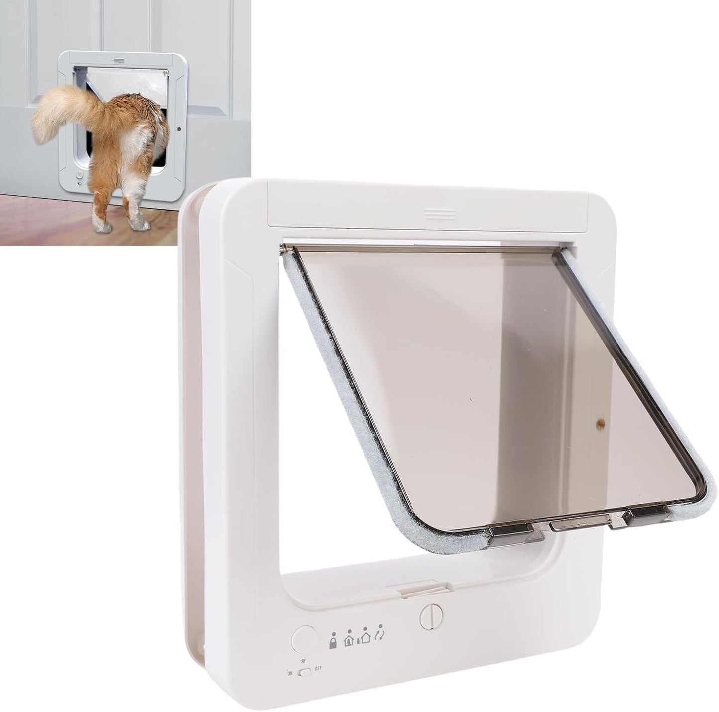 Yoidesu Smart Electronic Pet Door, Automatic Pet Door, Battery Powered Electronic Sensor Pet Door, Easy Installation & Space - Saving Design, Pet Operated, Quiet Operation