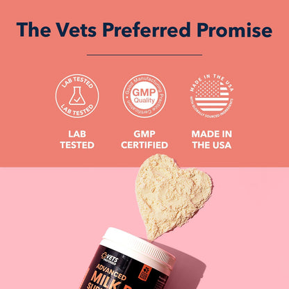 Vets Preferred Puppy Milk Replacement Formula - Dog Milk Replacer Powder Supplement for Pregnant, Lactating, Aging Dogs - Enriched with Colostrum - Nutritious Nursing Formula for Puppies - 12 Oz