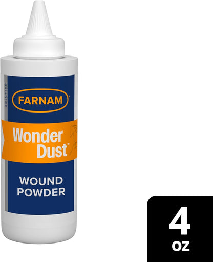 Farnam Wonder Dust Wound Powder, Blood Coagulant for Horses and Show Stock, For Use on Proud Flesh, Granulated Tissue, 4 Ounces
