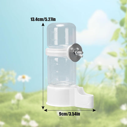 Automatic Bird Feeder and Water Dispenser, 2PCS Cage Accessories for Parrots, Budgie, Lovebirds, Parakeet, Cockatiel - Food Seed and Bottle Drinker (White 140ml)