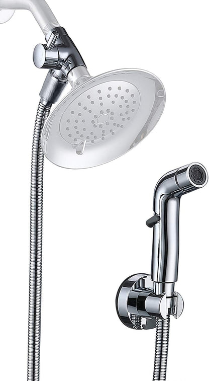 G-Promise Dog Shower Sprayer Attachment for Fast and Clean Pet Showering, Multifunctional Shower, Metal Diverter, 100 Inch Extra Long Hose, No Drill Hook, Dog Washing-Bathroom (Chrome)