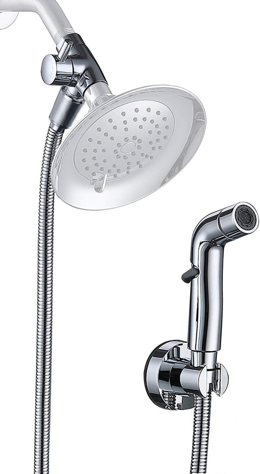 G-Promise Dog Shower Sprayer Attachment for Fast and Clean Pet Showering, Multifunctional Shower, Metal Diverter, 100 Inch Extra Long Hose, No Drill Hook, Dog Washing-Bathroom (Chrome)