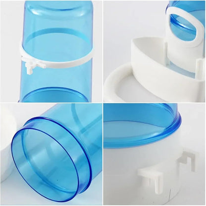 Bird Feeder, Bird Water Drinker Feeder Container Automatic Pet Birdcage Hanging Bowl Bottle Parrot Drinking Food Dispenser,for Garden(White)