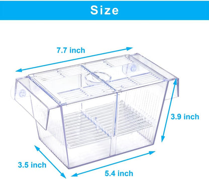 Fish Breeding Box Aquarium Holding Tank Transparent Fish Isolation Box Acclimation Hatchery Incubator Breeder for Betta Shrimp Clownfish Guppy