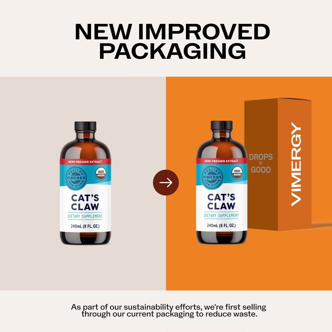 Vimergy Organic Cat’s Claw Liquid – Provides Antioxidant Support* – Benefits The Immune System* – Organic, Vegan, Gluten-Free, Non-GMO 120 Servings (240 ml)