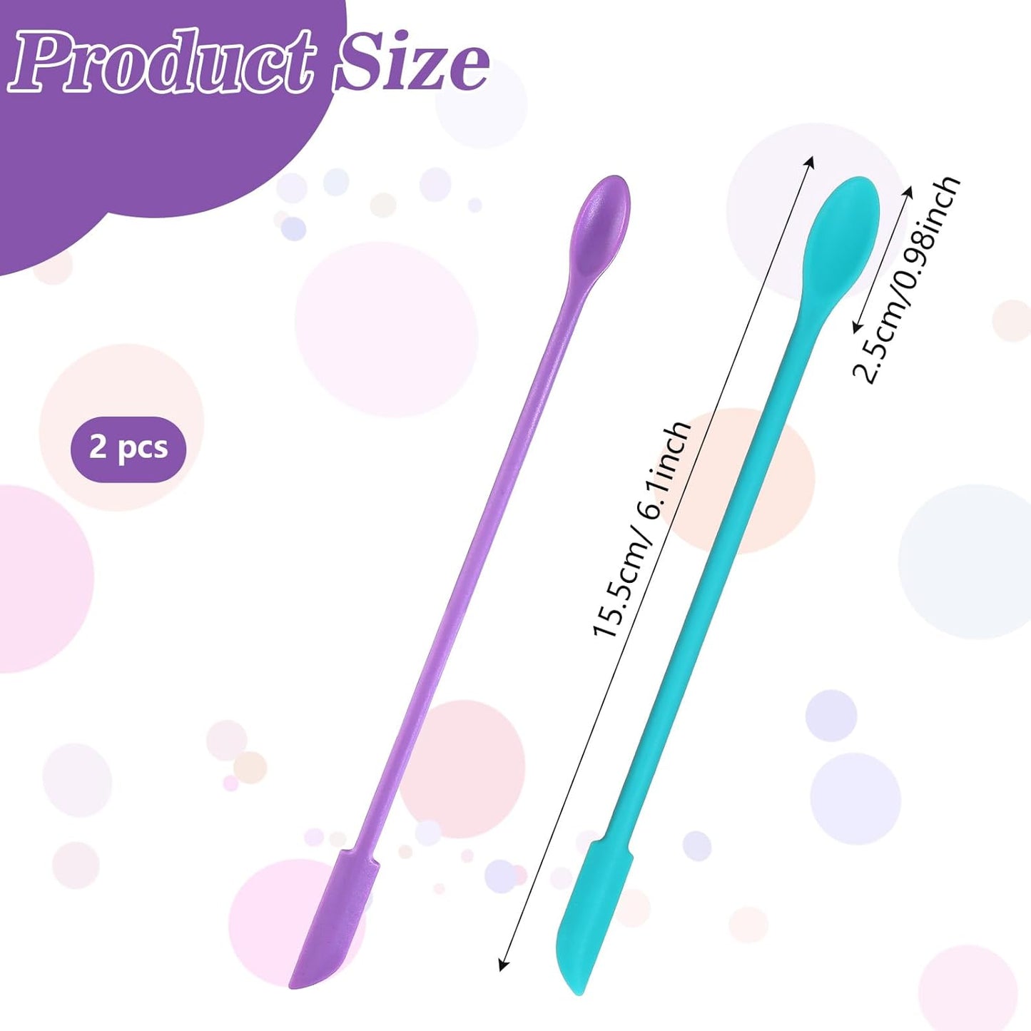 2Pcs Reptile Spoon, Crested Gecko Food Mixing Spoon Long Handle Feeding Tool Crested Gecko Accessories fit Lizard Gargoyle Bearded Dragon