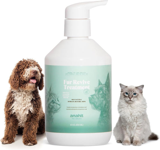 Fur Revive Pet Coat Treatment for Dogs and Cats with Sweet Almond Oil and Dead Sea Minerals – Softens Dry Fur, Enhances Shine, Smooth Texture, Lightweight Leave-in Grooming Care
