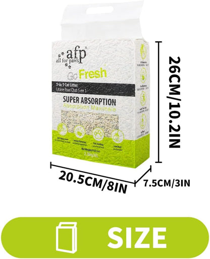 All For Paws Tofu Cat Litter, Low Tracking 2mm Small Particles, 55N Hardness, 24/7 Odor Lock 5-in-1 Deodorizing Blend, Fast Strong Clumping, Natural Plant Fiber, Safe for Cats, 12.3LBS(2 Pack)