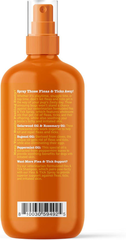 Zesty Paws Flea and Tick Spray for Dogs - Kill Fleas, Ticks & Their Eggs - Veterinarian Formulated - Soothes Itchy & Irritated Dog Skin - Cedarwood Oil, Rosemary Oil & Peppermint Oil