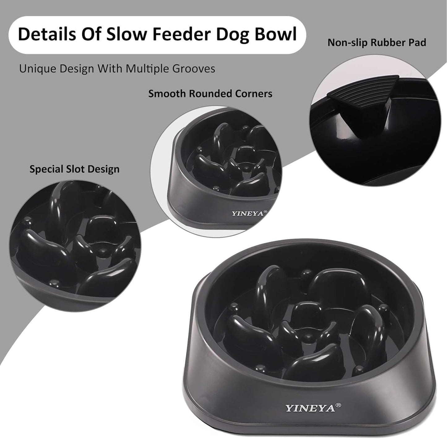 Slow Feeder Dog Bowls, Pet Supplies That Slow Down Eating, Pet Food Bowls, Maze Dog Puzzle Feeder for Medium Breed