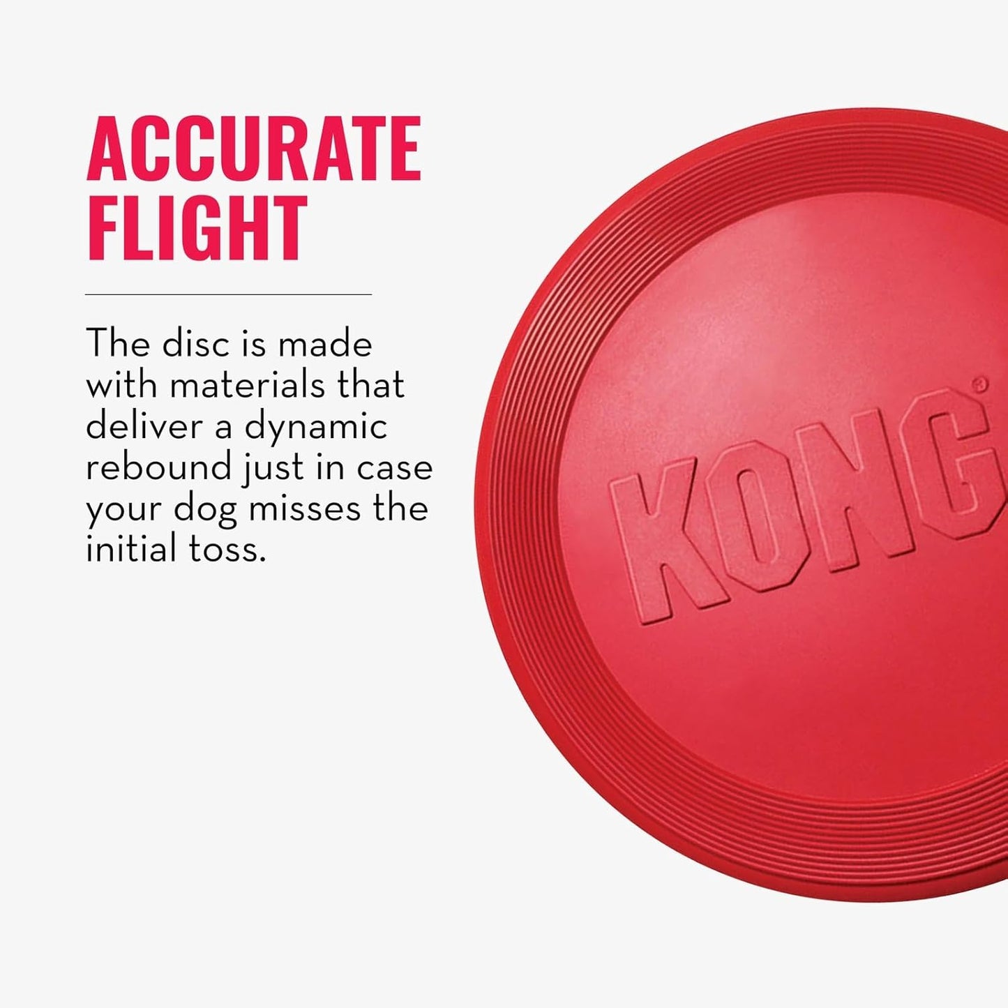 KONG Flyer - Durable Dog Toy for Outdoor Playtime - Natural Rubber Flying Disc, Dog Toy for Fetch - Safer Disc for Healthy Activity - for Medium/Large Dogs