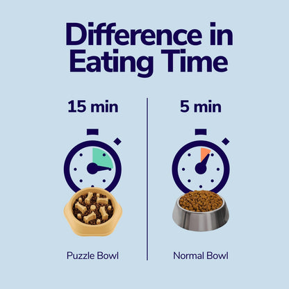 Miracle Vet Slow Feeder Dog Bowls for Fast Eaters - for Small, Medium Sized Dogs - Dog Puzzle Maze Helps Slow Down Eating - Adult, Puppy Food Bowl for Bloat Stop - Non-Slip Feeder Bowl (Blue)