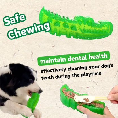 Slow-Feed Chew & Fetch Crocodile Dog Toy, Dogs Slow Feeder Puzzle, reat Dispensing Dog Toys Promotes Slow Eating, Reduces Stress,Perfect for Fetch,Chewing & Training (Small+Large)
