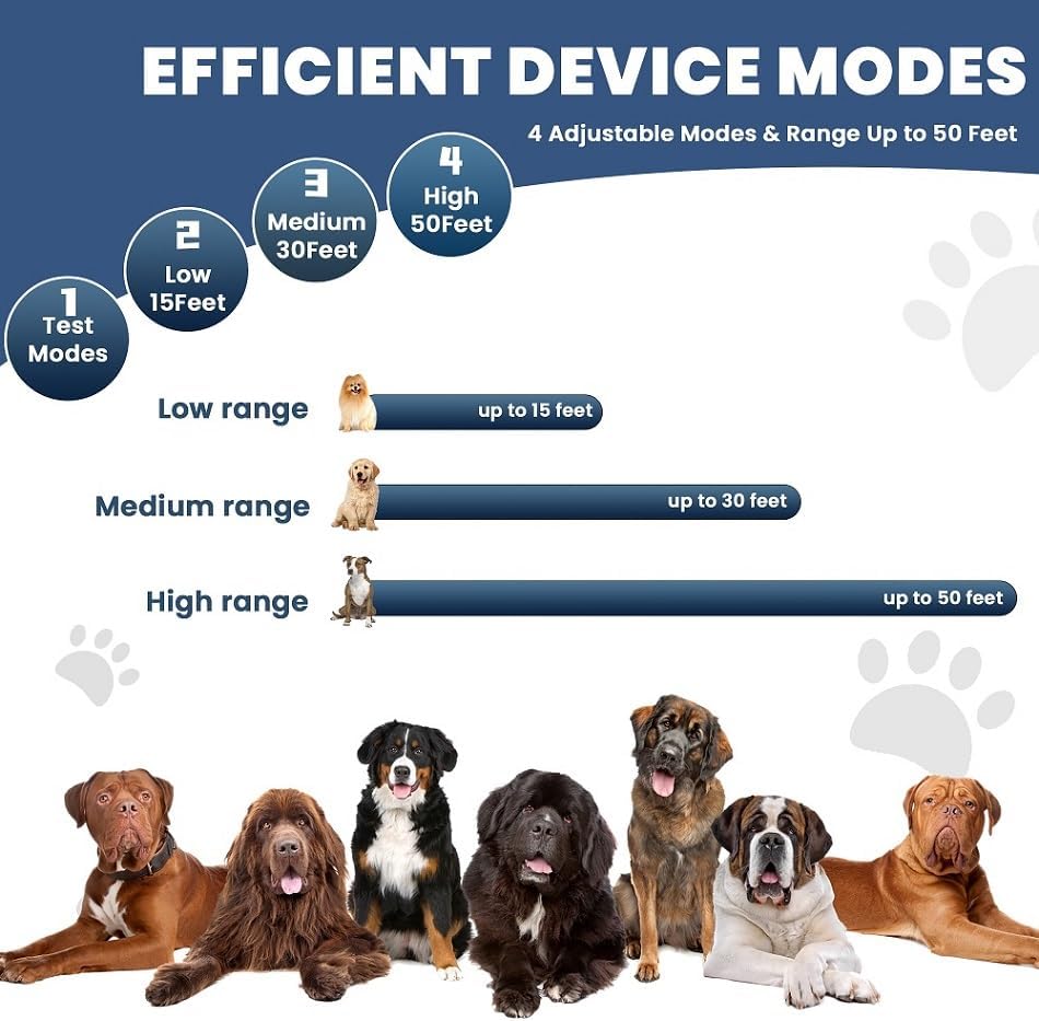 Dog Barking Control Devices,Anti Barking Device，50FT Dog Barking Control Devices，Auto Dog Barking Control Devices with 3 Modes, Bark Deterrent Neighbors Dog Silencer Outdoor and Indoor-Black