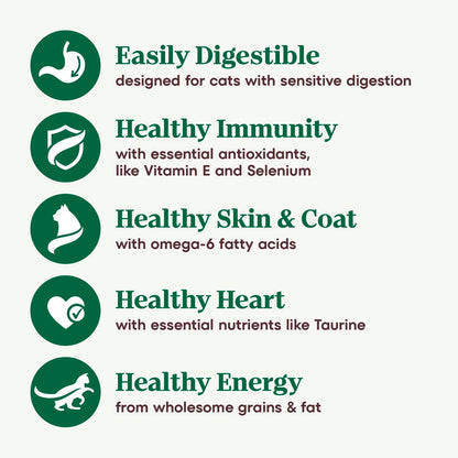 Nutro Wholesome Essentials Dry Cat Food, Enhanced Care Sensitive, Chicken, Rice & Peas, 5 lb. Bag