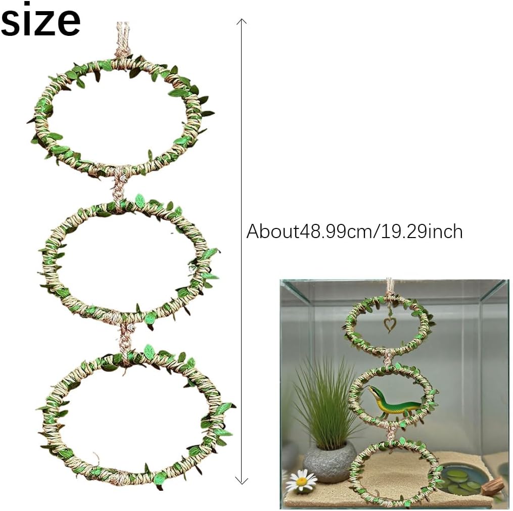 1 Pack Snake Climbing Rings for Ball Python Snake Enrichment Rings Ball Python Tank Accessories Chameleon Cage Accessories for Lizard Bearded Dragon Terrarium Gecko Reptiles