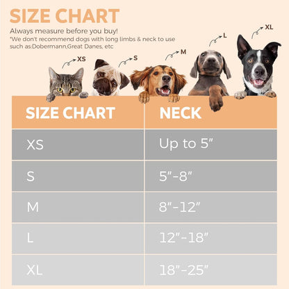 Dog Cone Collar, Inflatable Recovery Cone After Surgery, Adjustable Blow up Dog Donut Collar, Pet Recovery Collar for Dogs and Cats Size XS up to 5”