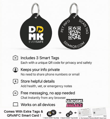 DDMK Smart Pet ID Tag with QR Code – Digital Pet Profile-38-LOVED & ADORED-38