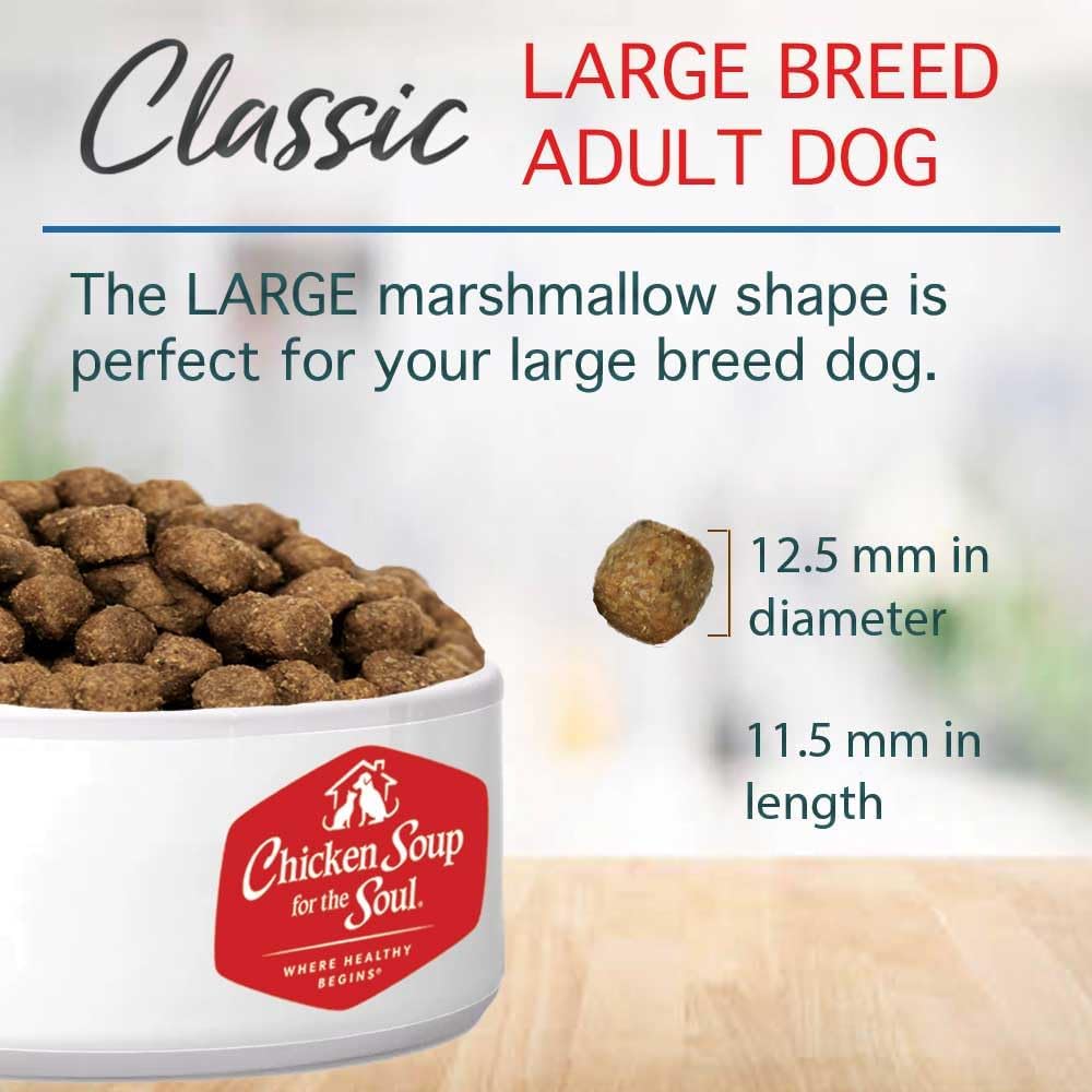 Chicken Soup for The Soul All Natural Premium Large Breed Adult Dry Dog Food, Real Meat First Ingredient, No by-Products, Supports Heart, Gut & Immune Health, Beef & Brown Rice, 28lb