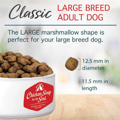 Chicken Soup for The Soul All Natural Premium Large Breed Adult Dry Dog Food, Real Meat First Ingredient, No by-Products, Supports Heart, Gut & Immune Health, Beef & Brown Rice, 28lb