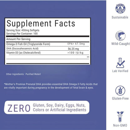 Omega 3 Fish Oil for Dogs & Cats | Dog Prenatal Vitamins | Joint Support | Brain & Heart Health | Pure EPA DHA Omega 3 for Dogs | 100 Soft Gels