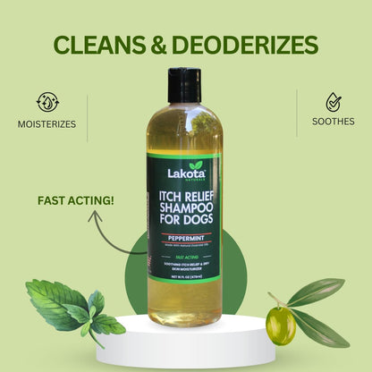 Dog Shampoo Itchy Skin Relief - 16oz, Best Itchy Skin Relief for Dogs, Fast Acting, Soothing Dog Shampoo for Allergies and Itching