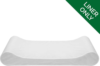 Furhaven Dog Bed Liner Water-Resistant Contour Luxe Lounger Foam Mattress Protector Cover - White, Large