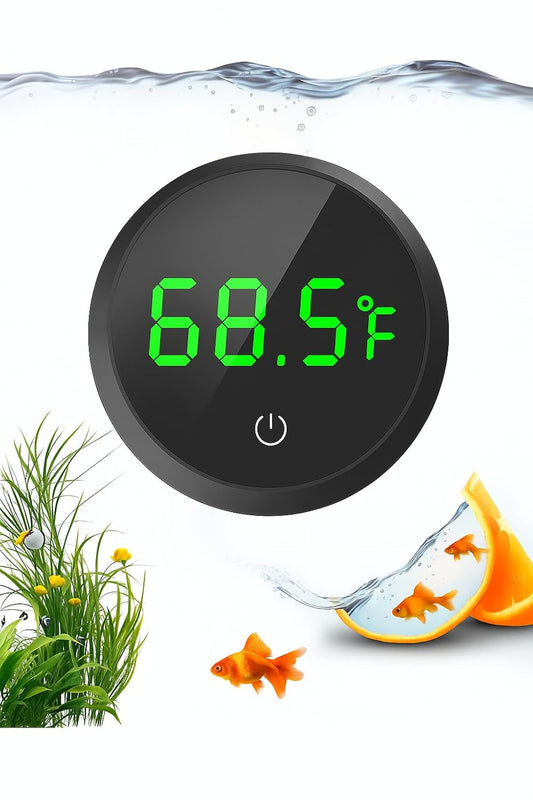 QZQ Fish Tank Thermometer Aquarium Thermometer Wireless Touch Stick Digital Aquarium Thermometer LED Display ±1°F for Monitoring The Fish Tank Aquarium Temperature Accessories (Black)