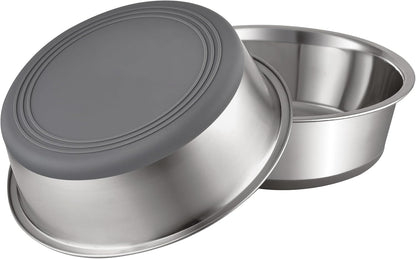 PEGYY11 Nonslip Stainless Steel Dog Bowls, 3.8 US Cup, 2 Count