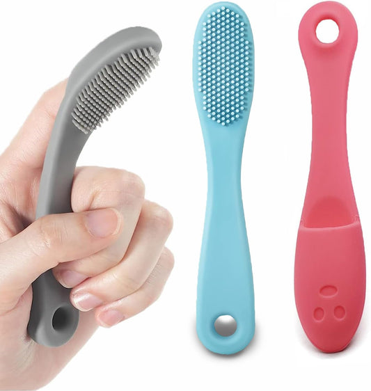 Pet Republique Finger Toothbrush with Handle for Dogs and Cats – Super Soft Silicone, Finger Insert Style (3-Count)