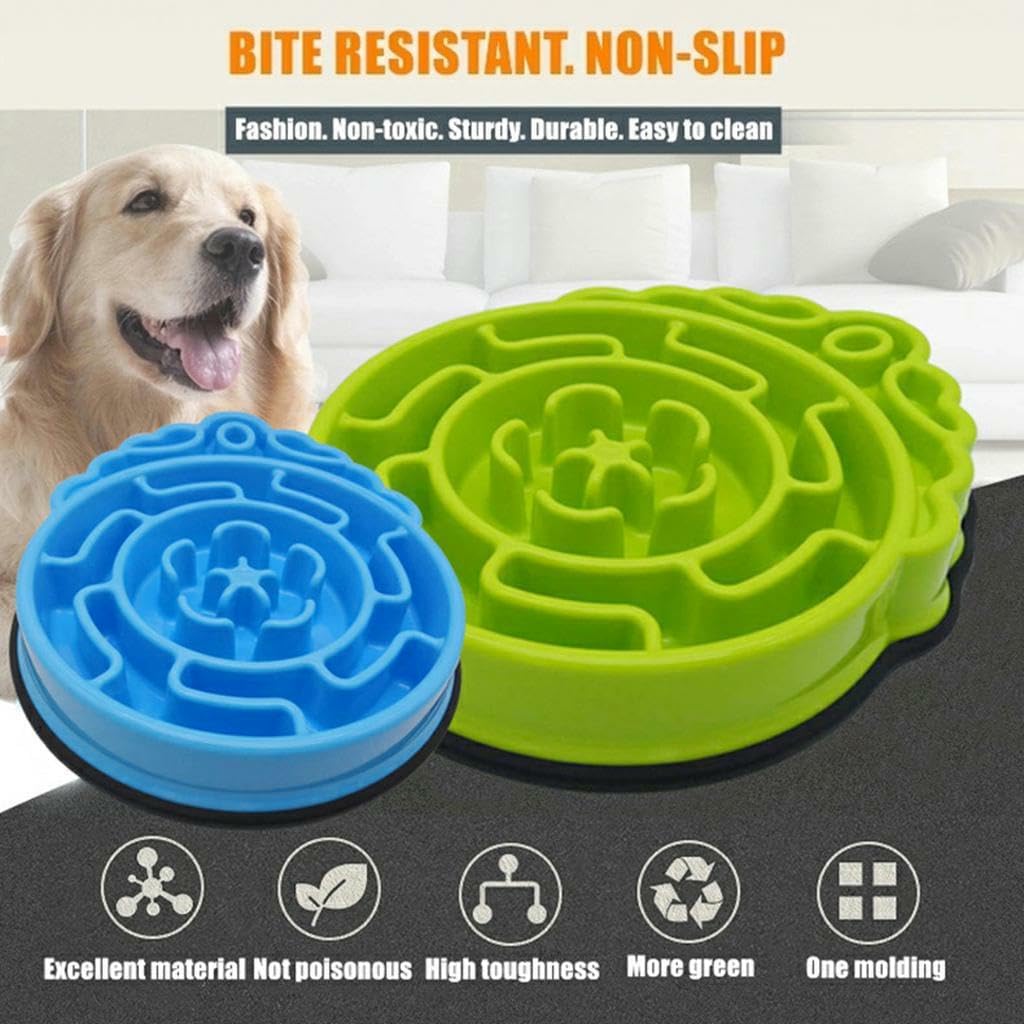 Slow Feeder Dog & Cat Bowl - Interactive Maze Puzzle Dish for Healthy Digestion, Anti-Gulping Food Grade Feeder(Pink)
