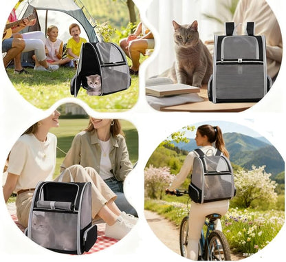 Pet Carrier Travel Cat Backpack Soft Dog Carrier for Small Dogs and Medium Cat, for Puppy Kitten Bunny up to 15lbs, Cat Carrying Backpack Collapsible (Black)