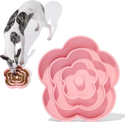 VETRESKA Slow Feeder Dog Bowls, Silicone Dog Puzzle Bowl for Healthy Eating, Puppy Slow Feeder Bowl Anti-Choking, Flower Bowls Ideal for Large Breed/Medium/Small Dogs & Cat