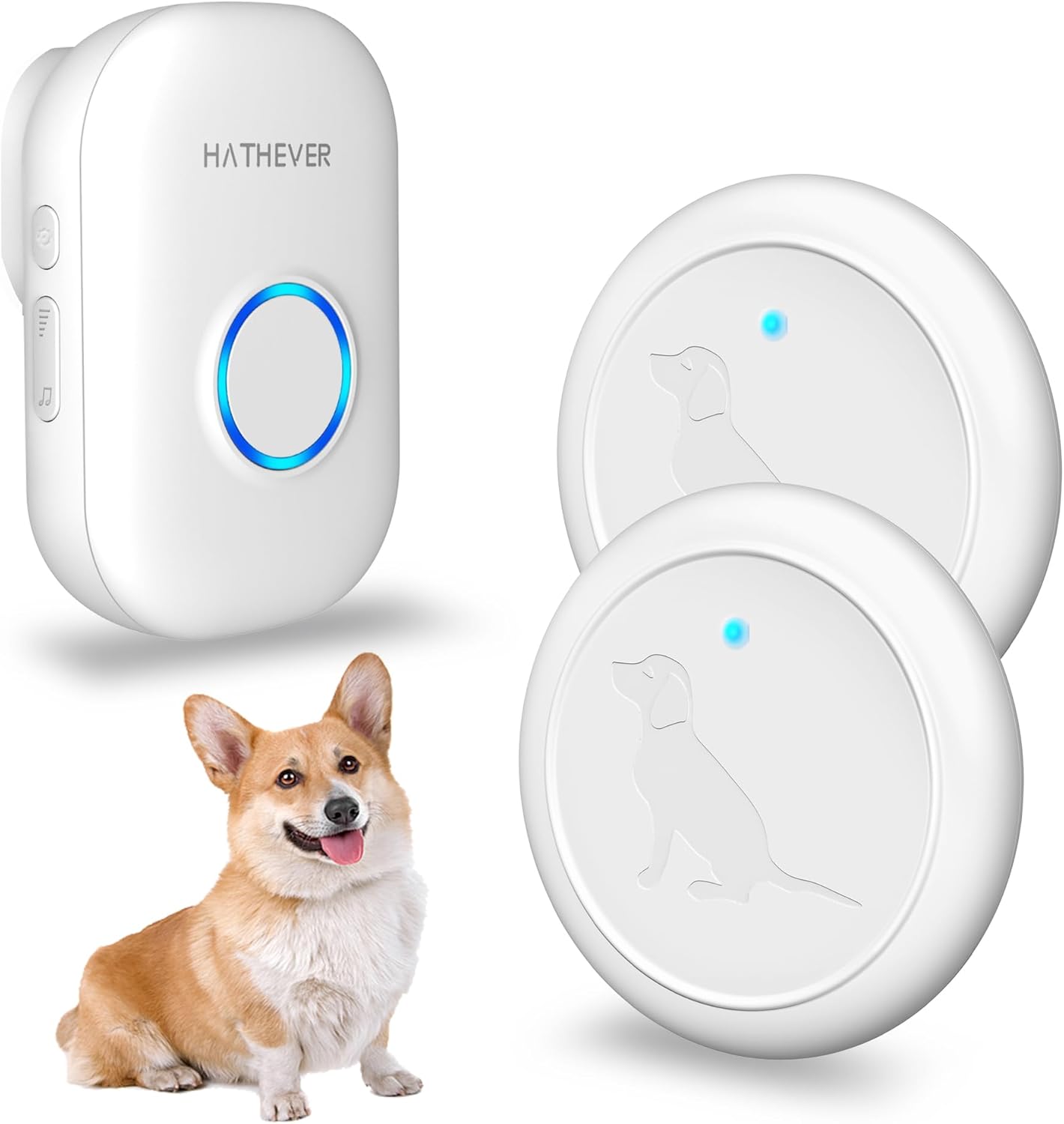 Dog Bells to Go Outside, Wireless Doggie Door Bell Operating at 1000 Feet with IP65 Waterproof Touch Button, 32 Melodies & 4 Notification Modes