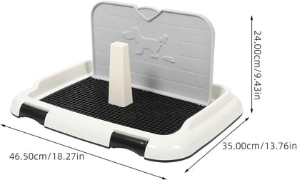 Dog Indoor Potty Tray with Wall Large Plastic Dog Toilet Training Pad Holder Anti-Slip Puppy Pee Tray